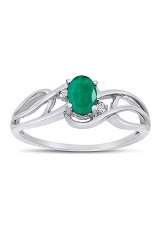 lovely white gold oval emerald gemstone birthstone baby ring